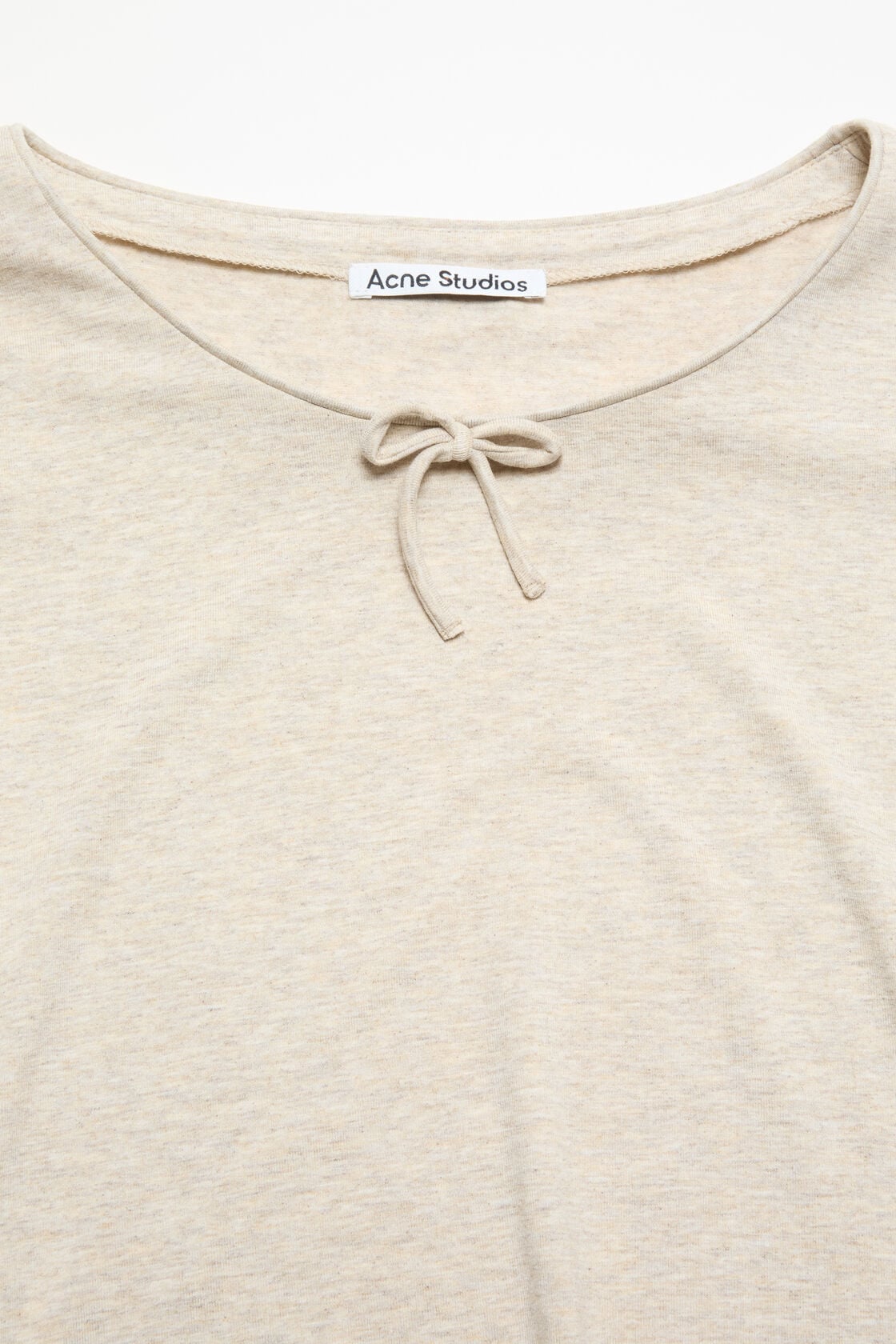 Acne Studios Jersey t-shirt with bow - Beige melange
