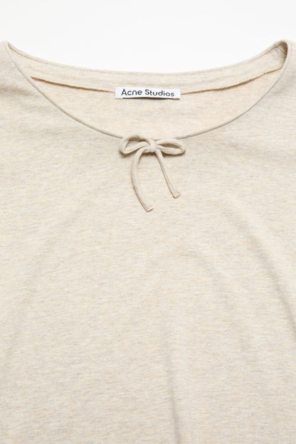 Acne Studios Jersey t-shirt with bow - Beige melange