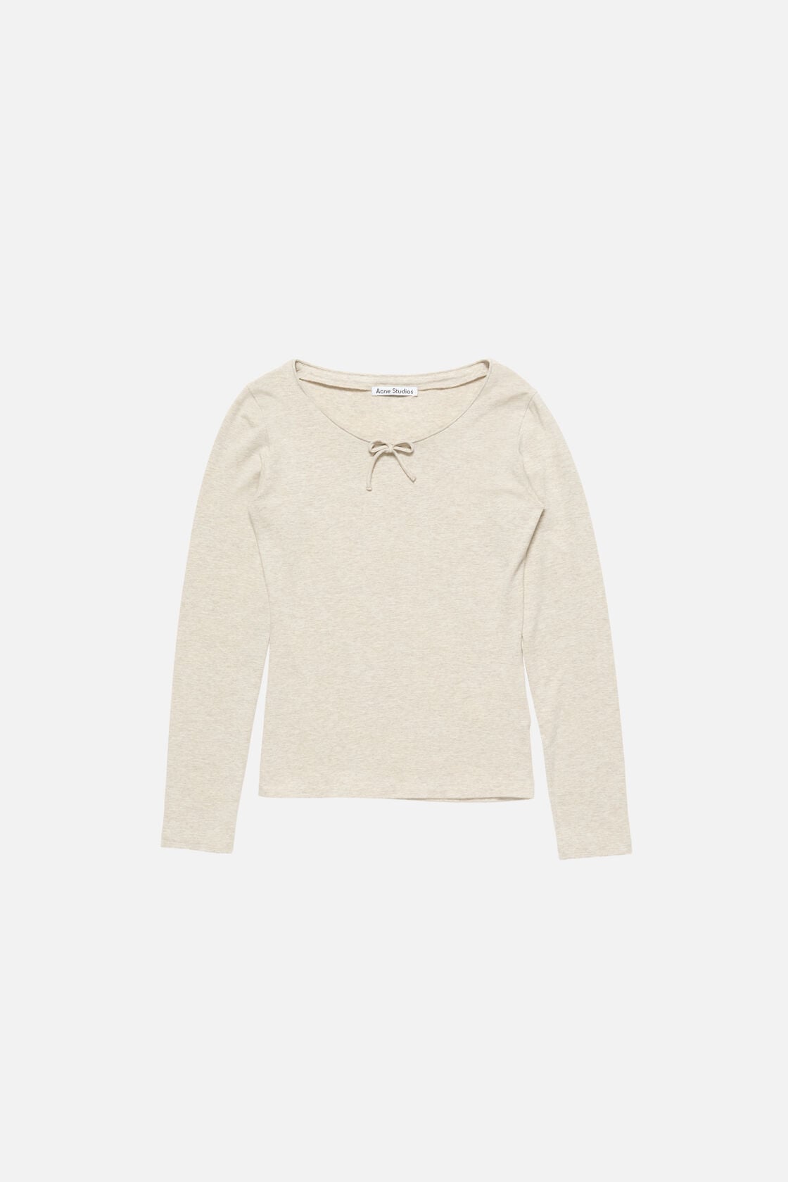 Acne Studios Jersey t-shirt with bow - Beige melange