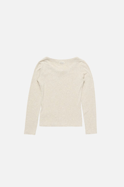 Acne Studios Jersey t-shirt with bow - Beige melange