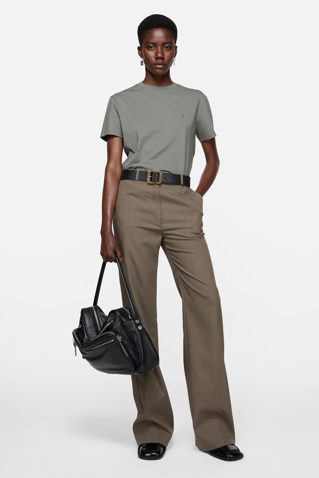 Acne Studios T-shirt - regular fit - Stone grey