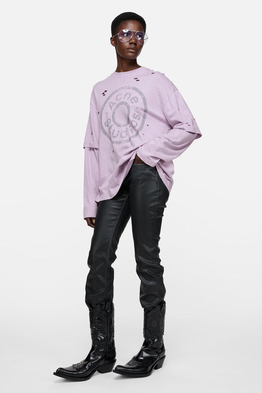 Acne Studios Layered logo t-shirt - Faded purple