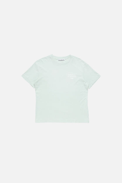 Acne Studios Distressed logo t-shirt - Pale mint