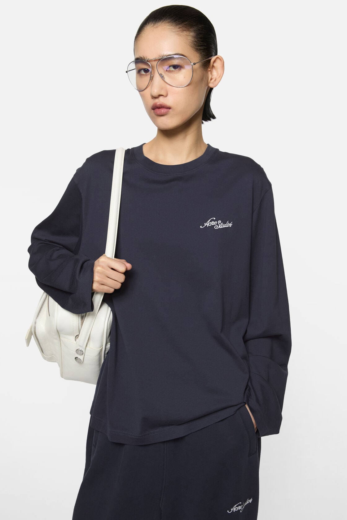 Acne Studios Jersey t-shirt with logo - Dark navy