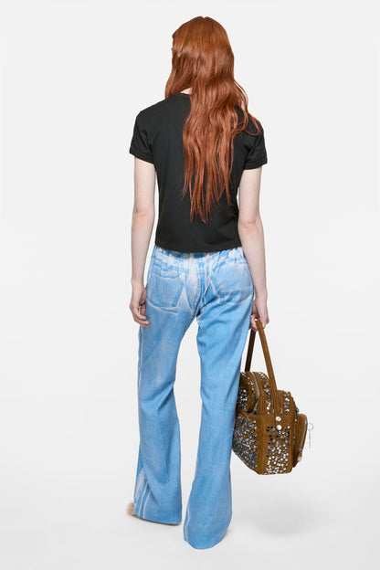 Acne Studios Fitted logo t-shirt - Faded blue
