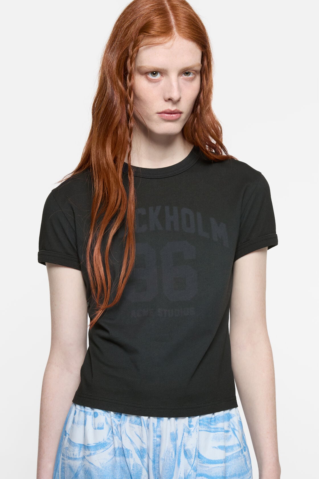 Acne Studios Fitted logo t-shirt - Faded blue