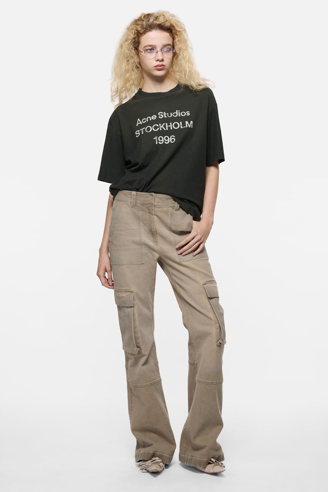 Acne Studios Sprayed logo t-shirt - Faded black