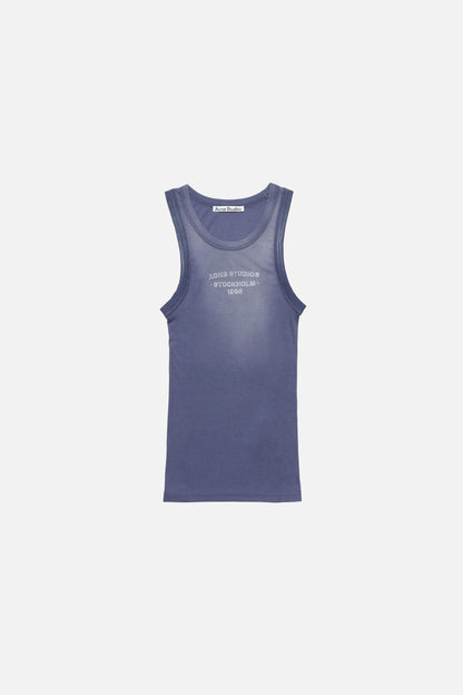 Acne Studios Sprayed logo tank top - Navy