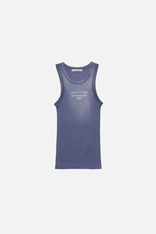 Acne Studios Sprayed logo tank top - Navy
