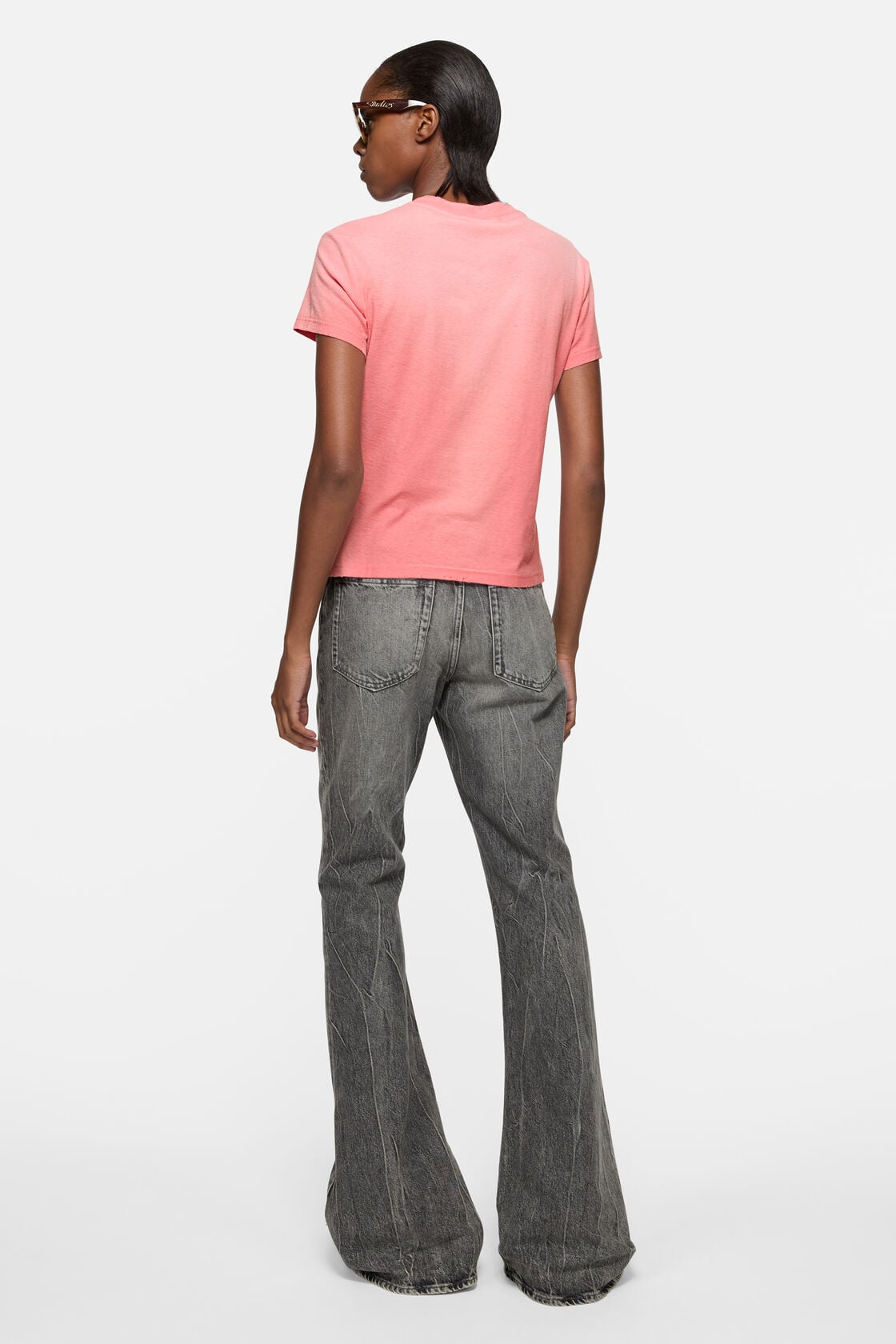 Acne Studios Fitted logo t-shirt - Tango pink