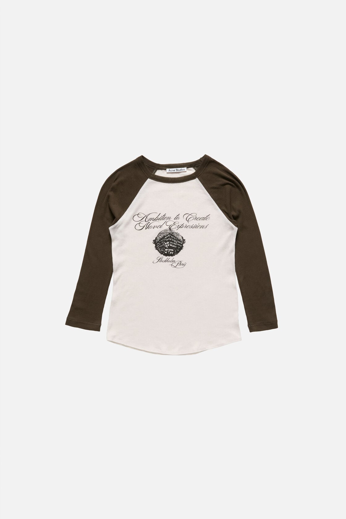 Acne Studios Jersey t-shirt with logo - Beige/brown