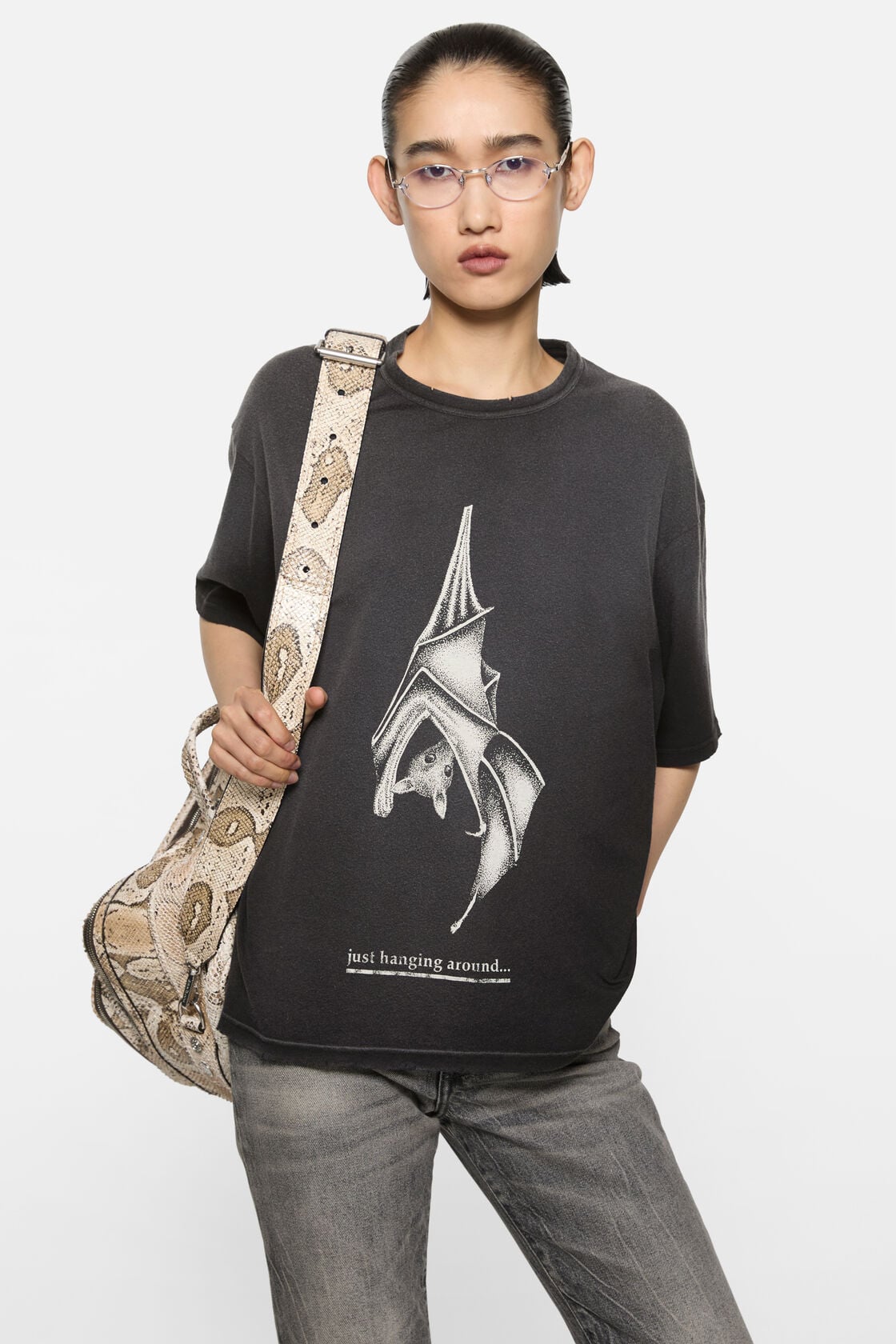 Acne Studios Graphic bat t-shirt - Faded black