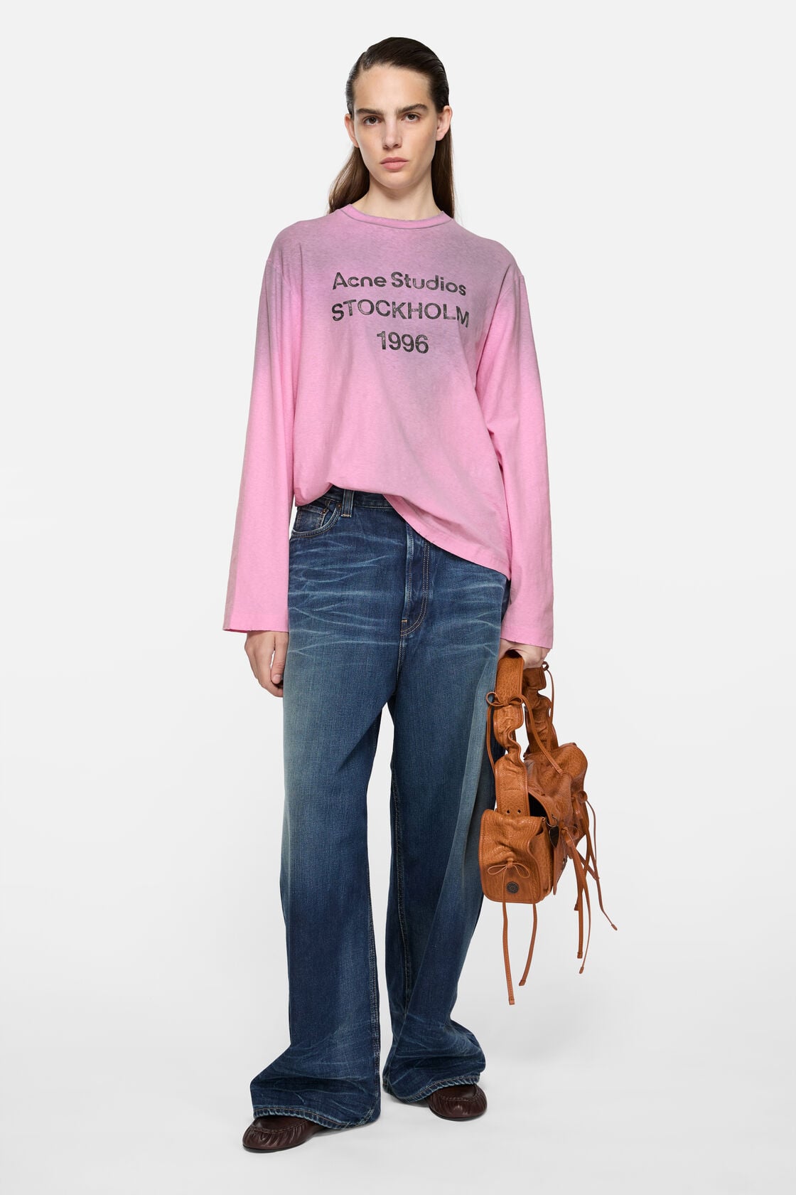 Acne Studios Sprayed 1996 logo t-shirt - Cotton candy pink