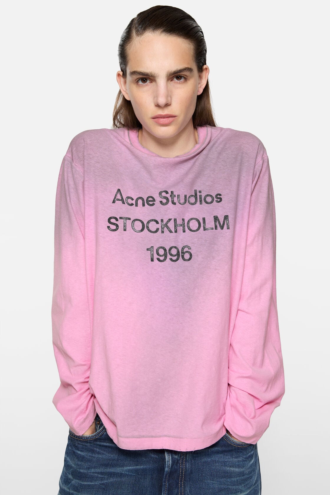 Acne Studios Sprayed 1996 logo t-shirt - Cotton candy pink