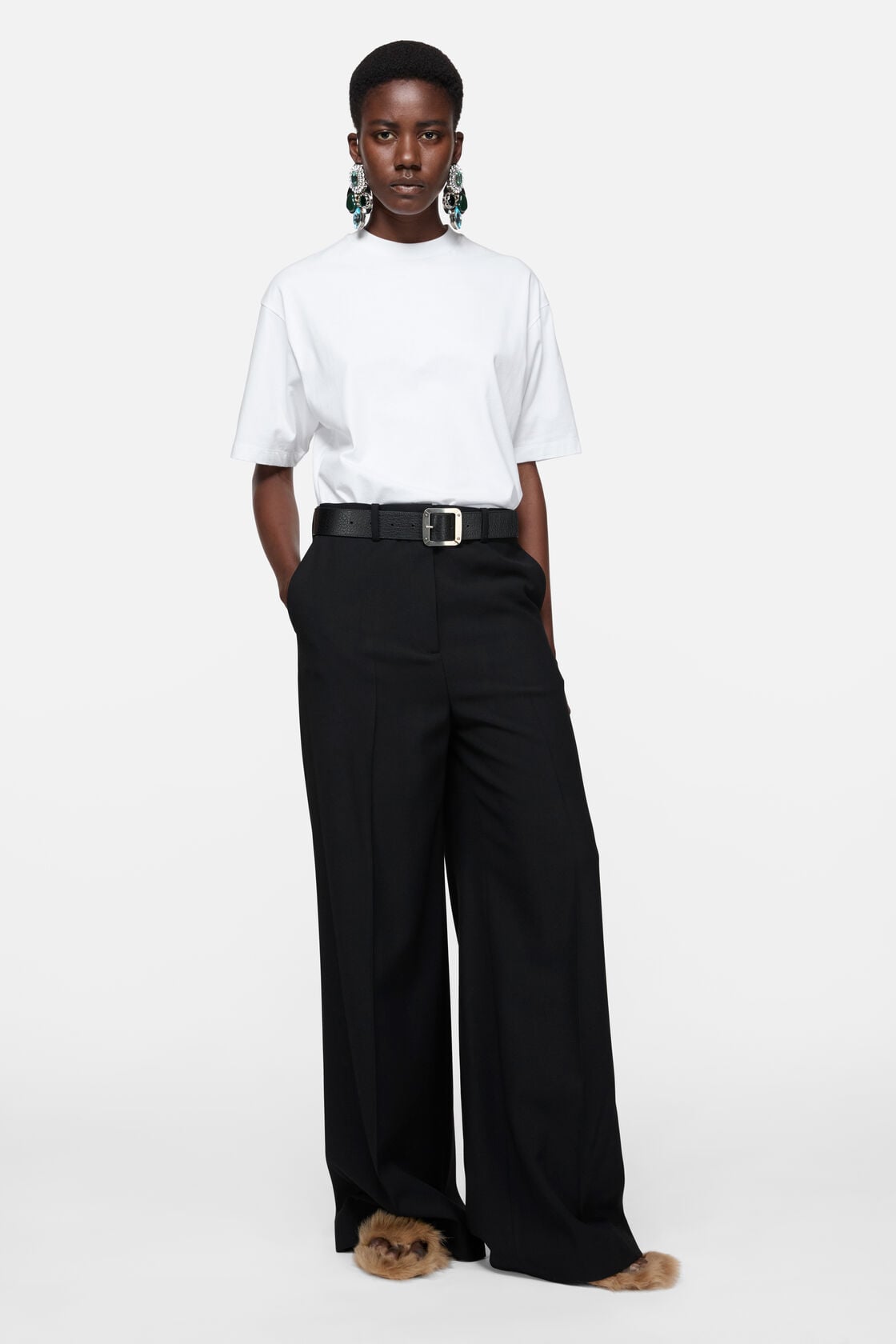 Acne Studios Satin logo t-shirt - relaxed - Optic White