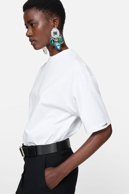Acne Studios Satin logo t-shirt - relaxed - Optic White