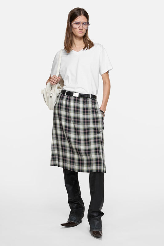 Acne Studios Satin label v-neck t-shirt - Optic White