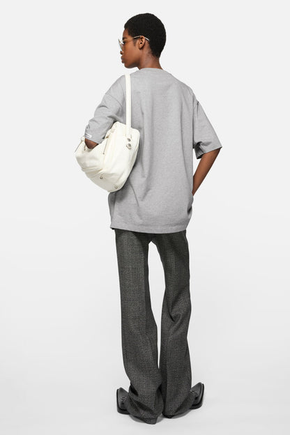 Acne Studios Satin logo t-shirt - relaxed - Grey Melange