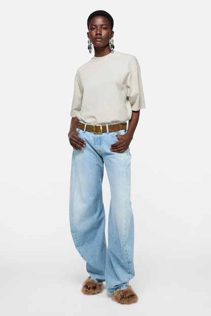 Acne Studios Rubber logo t-shirt - Light taupe