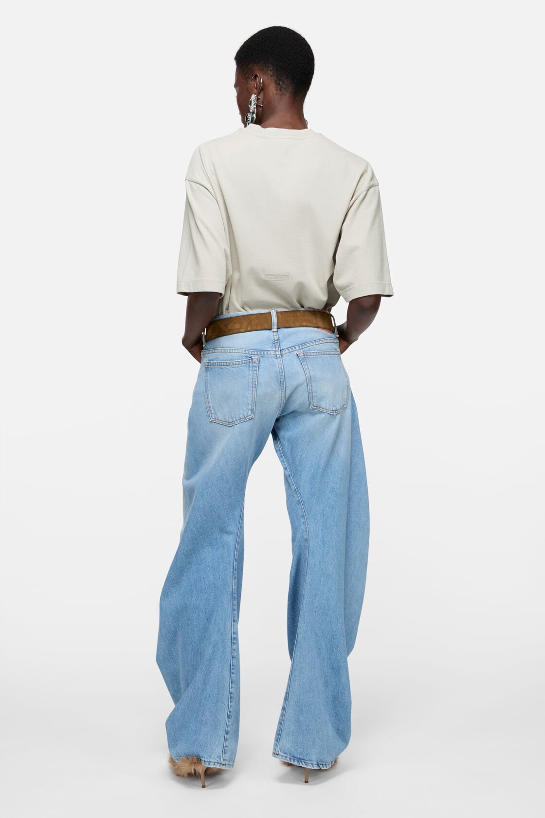Acne Studios Rubber logo t-shirt - Light taupe