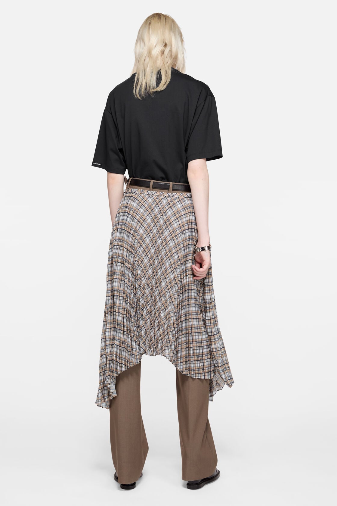 Acne Studios Satin logo t-shirt - relaxed - Black
