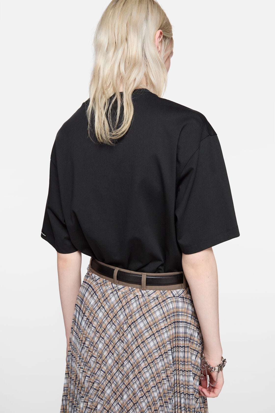 Acne Studios Satin logo t-shirt - relaxed - Black