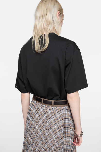 Acne Studios Satin logo t-shirt - relaxed - Black