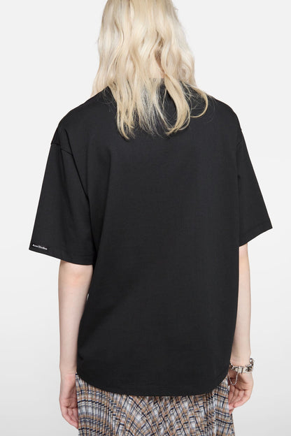 Acne Studios Satin logo t-shirt - relaxed - Black
