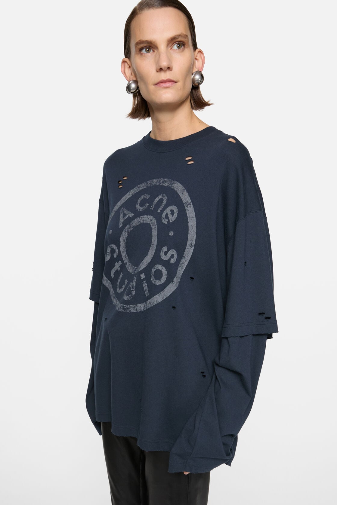 Acne Studios Layered logo t-shirt - Dark navy