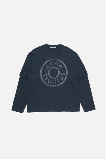 Acne Studios Layered logo t-shirt - Dark navy