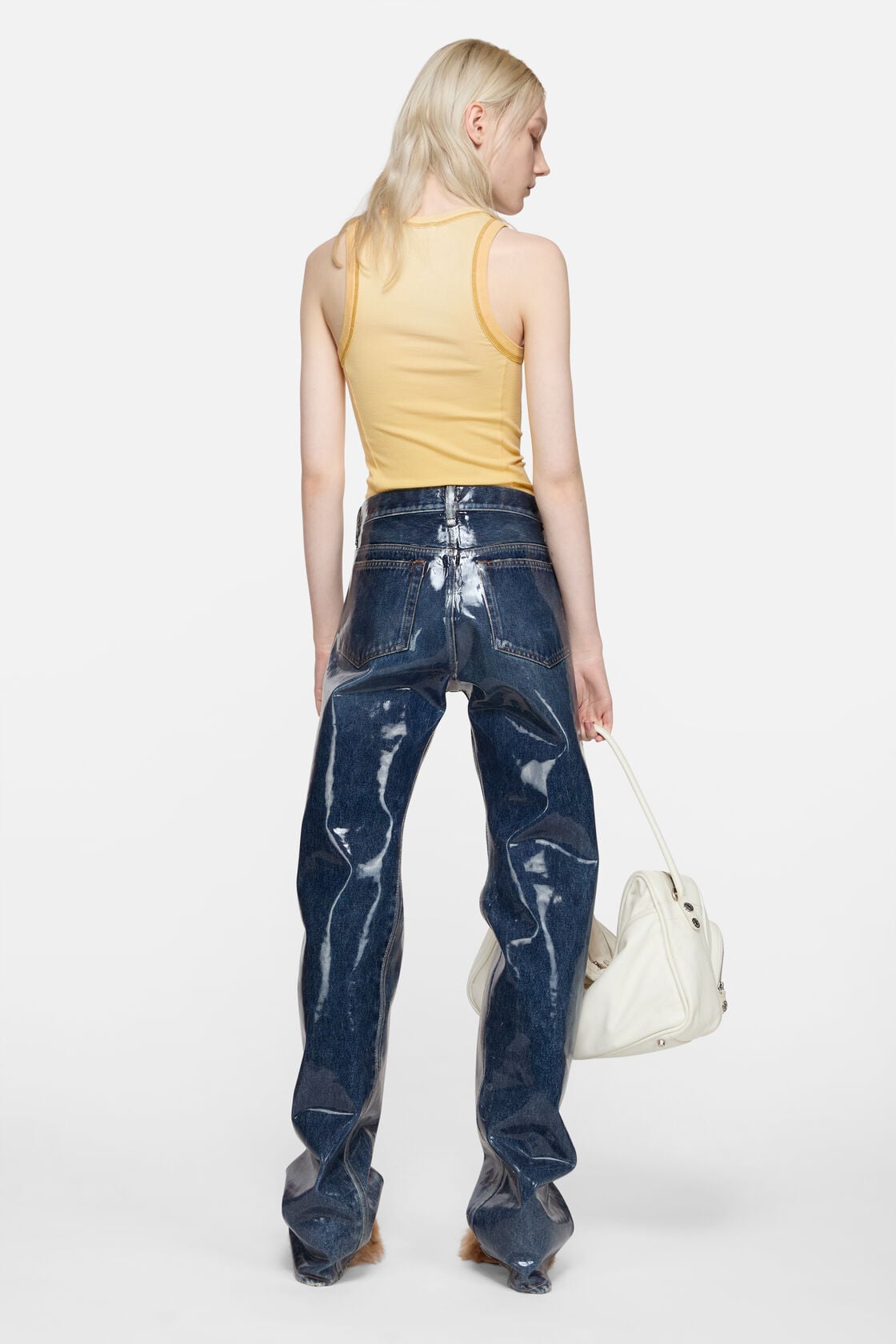 Acne Studios Sprayed logo tank top - Light yellow