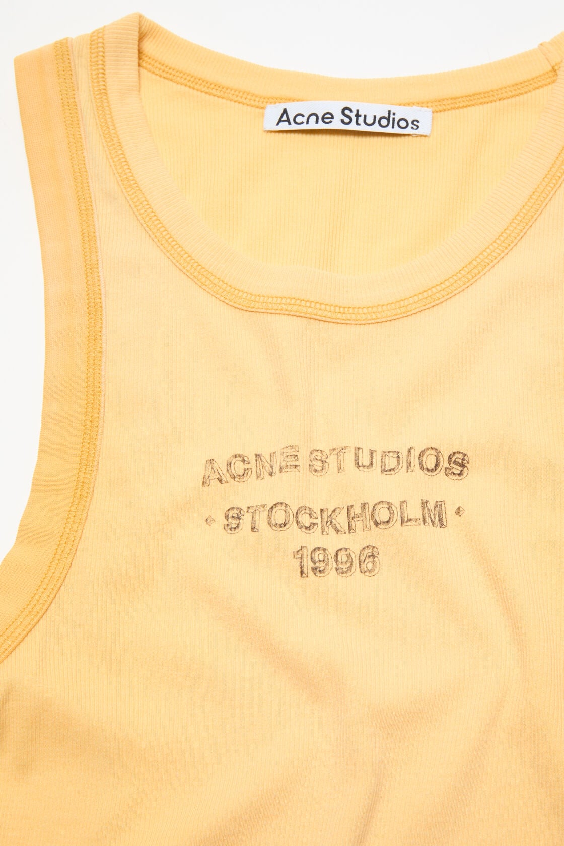 Acne Studios Sprayed logo tank top - Light yellow