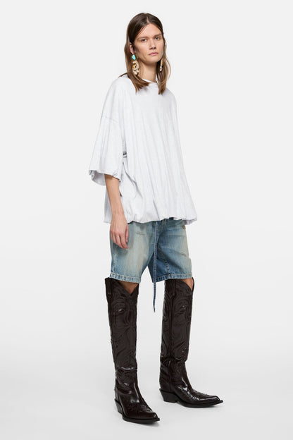 Acne Studios Gathered logo t-shirt - Grey Melange