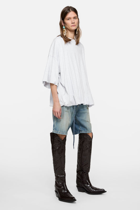 Acne Studios Gathered logo t-shirt - Grey Melange