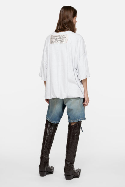 Acne Studios Gathered logo t-shirt - Grey Melange