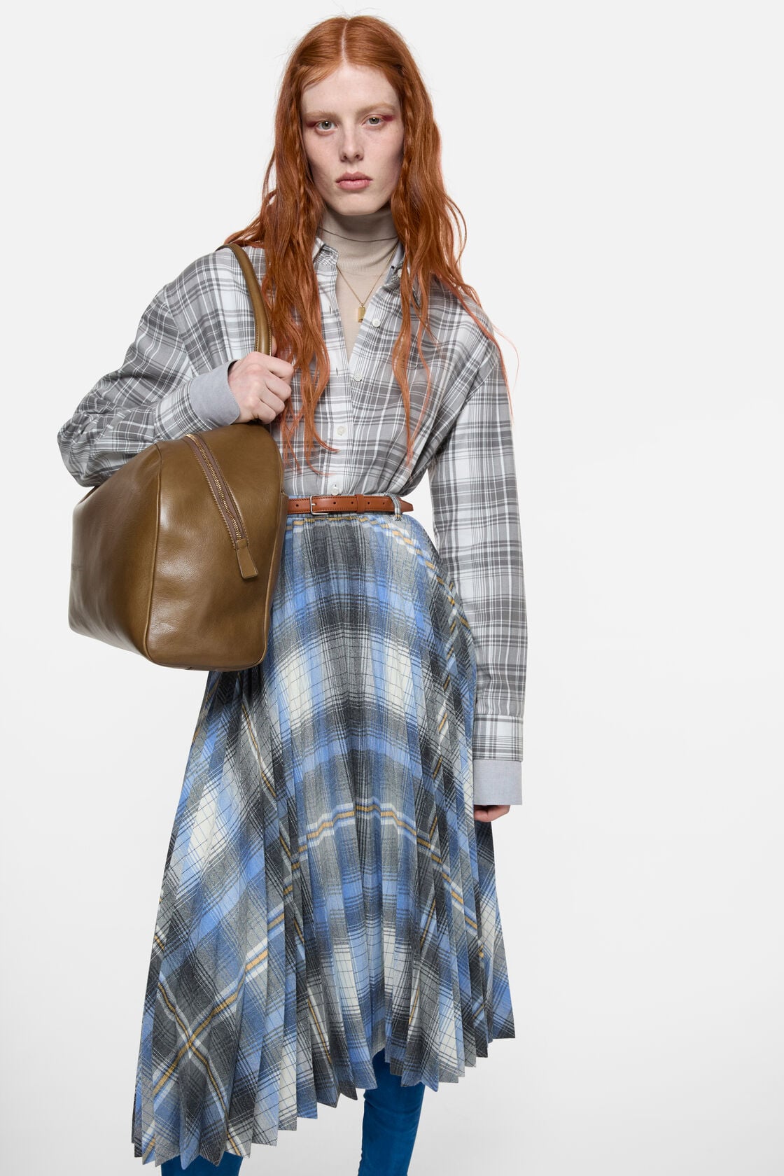 Acne Studios Layered flannel shirt - Black/white