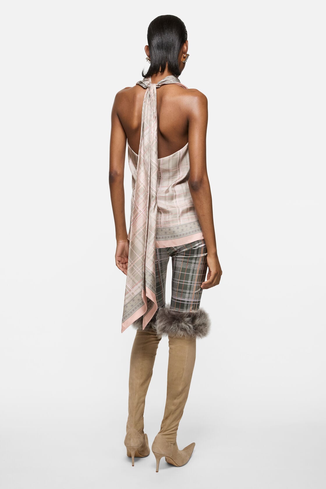 Acne Studios Silk blouse with scarf - Pink