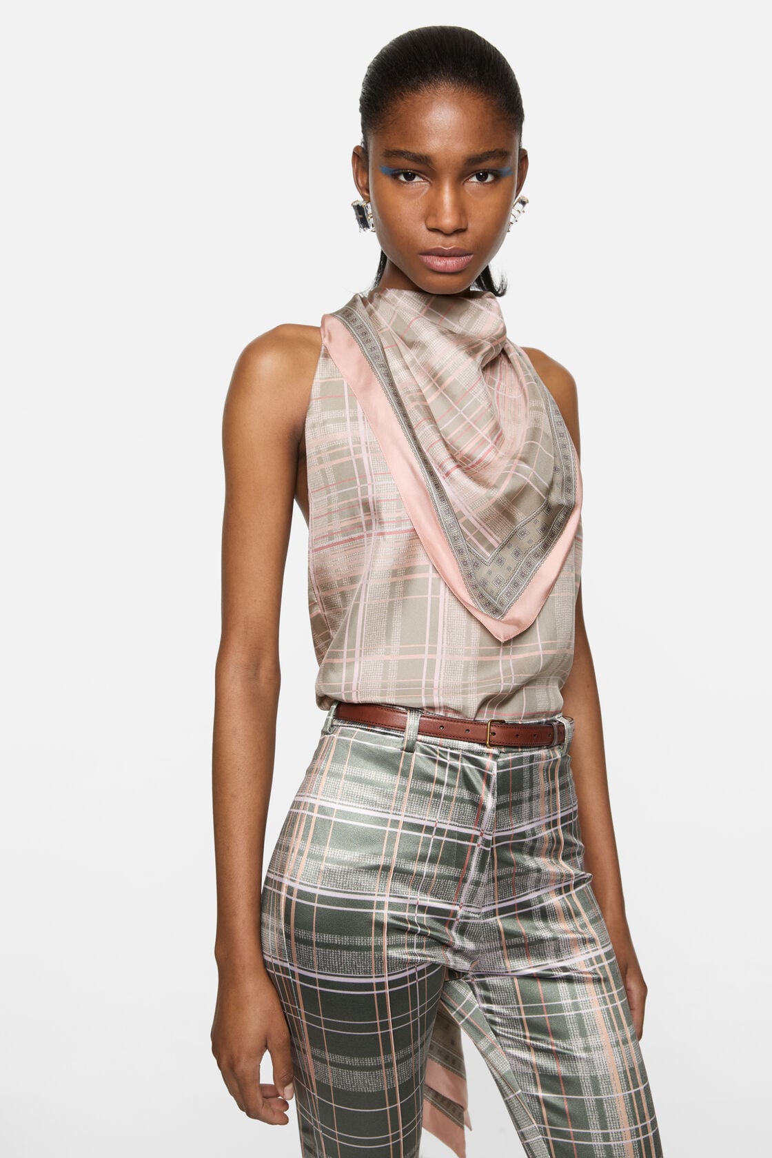 Acne Studios Silk blouse with scarf - Pink