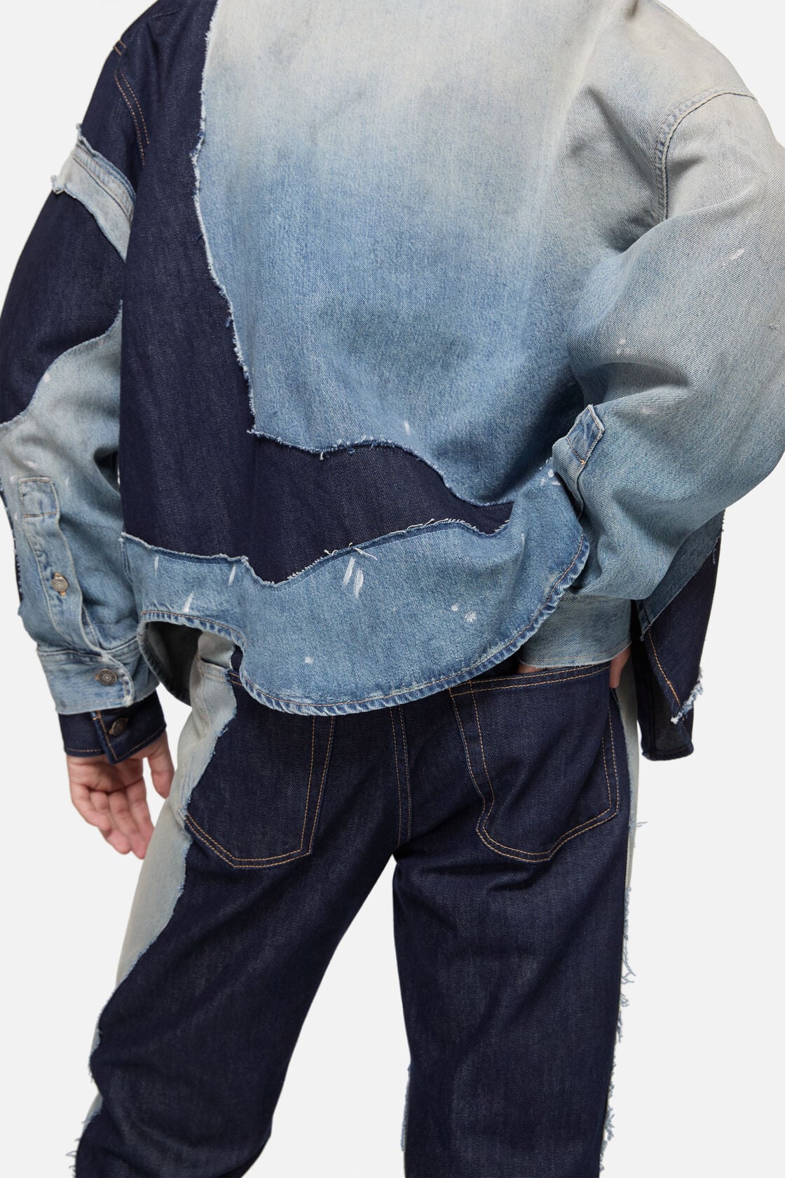 Acne Studios Patchwork Denim Shirt - Indigo/blue