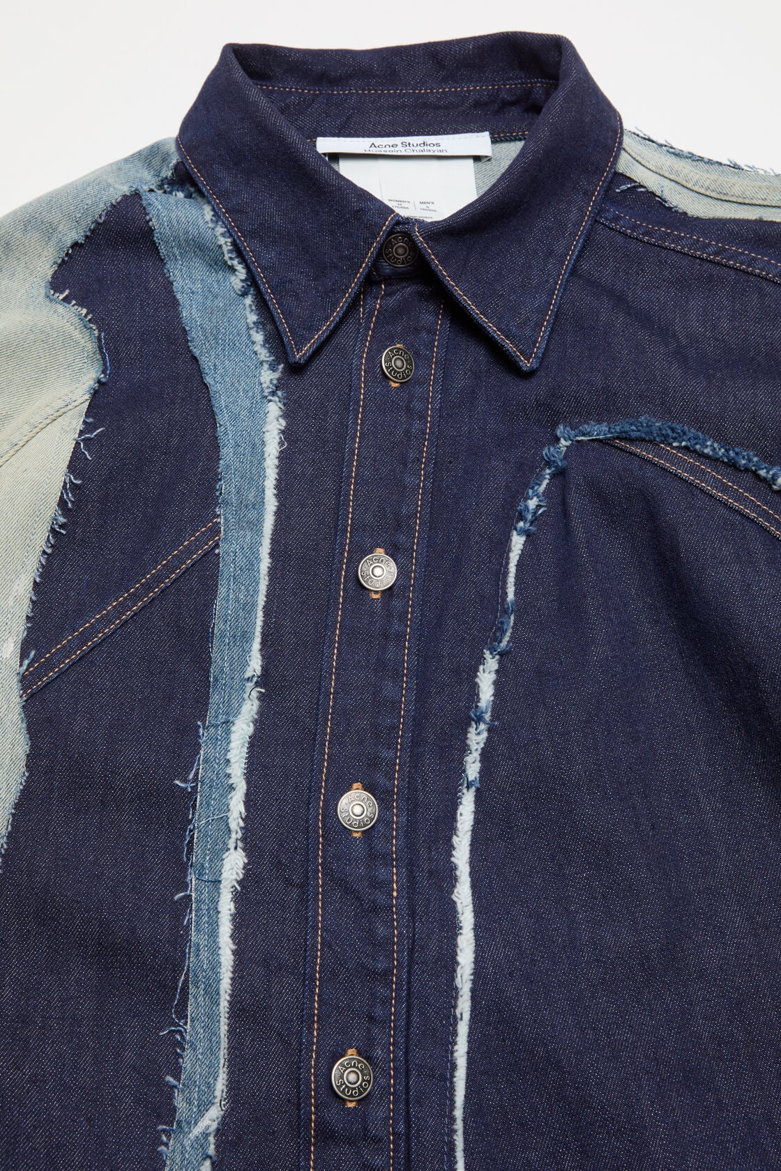 Acne Studios Patchwork Denim Shirt - Indigo/blue