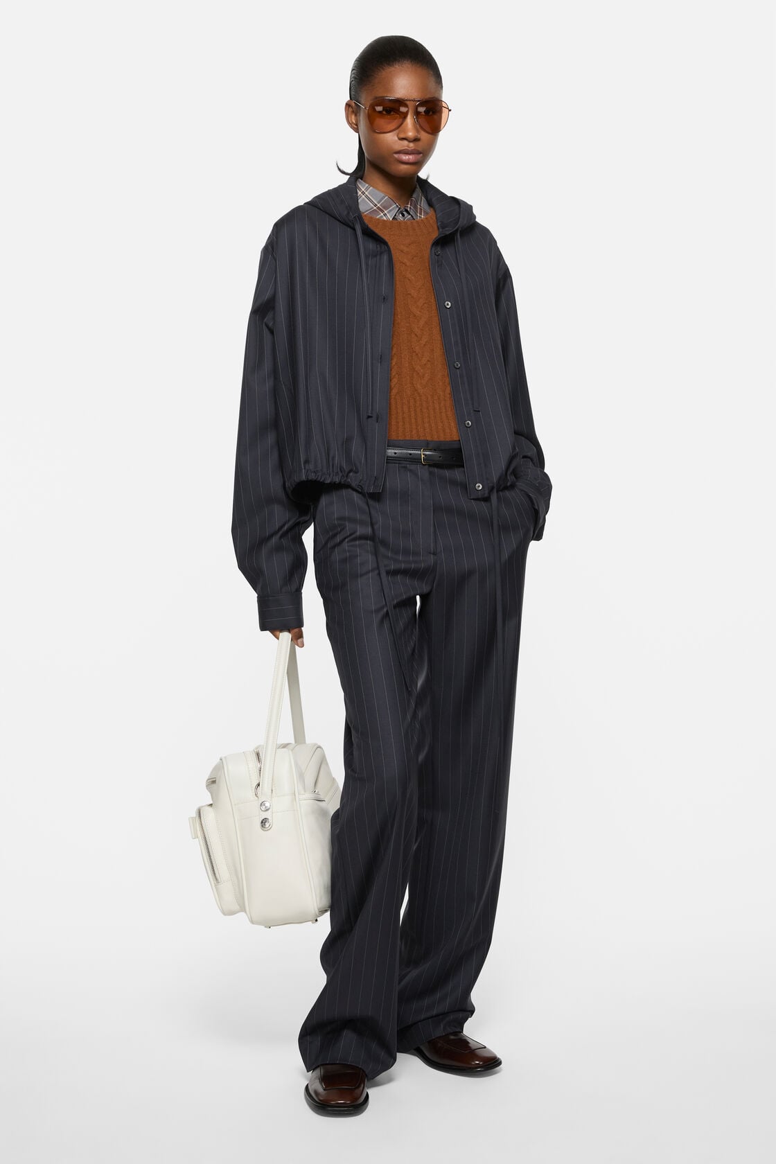Acne Studios Button-up wool overshirt - Navy blue