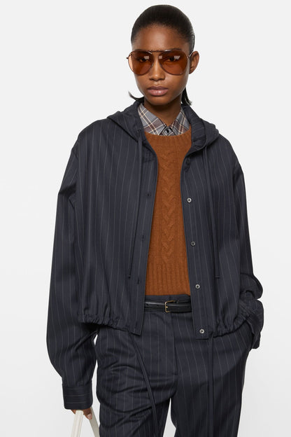 Acne Studios Button-up wool overshirt - Navy blue
