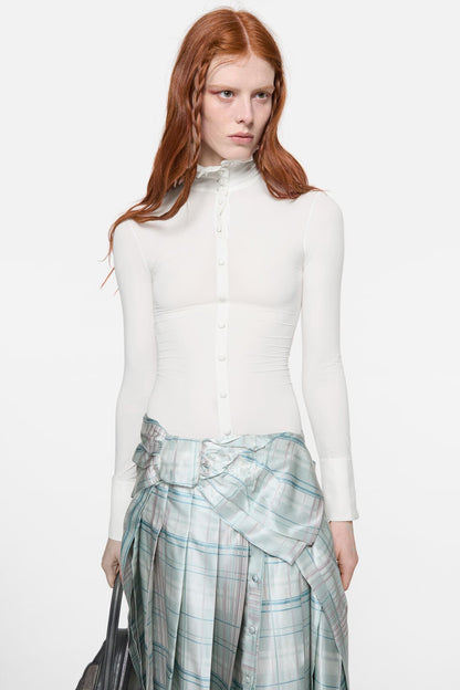 Acne Studios Sheer jersey blouse - White