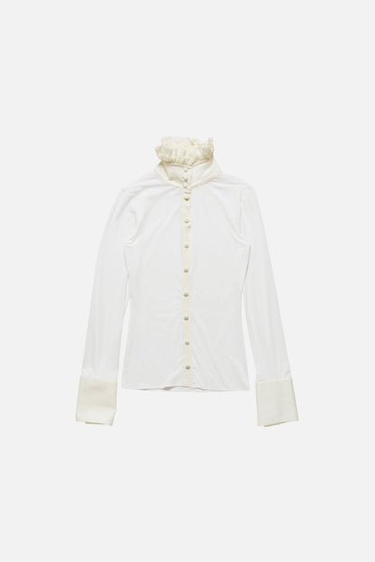 Acne Studios Sheer jersey blouse - White