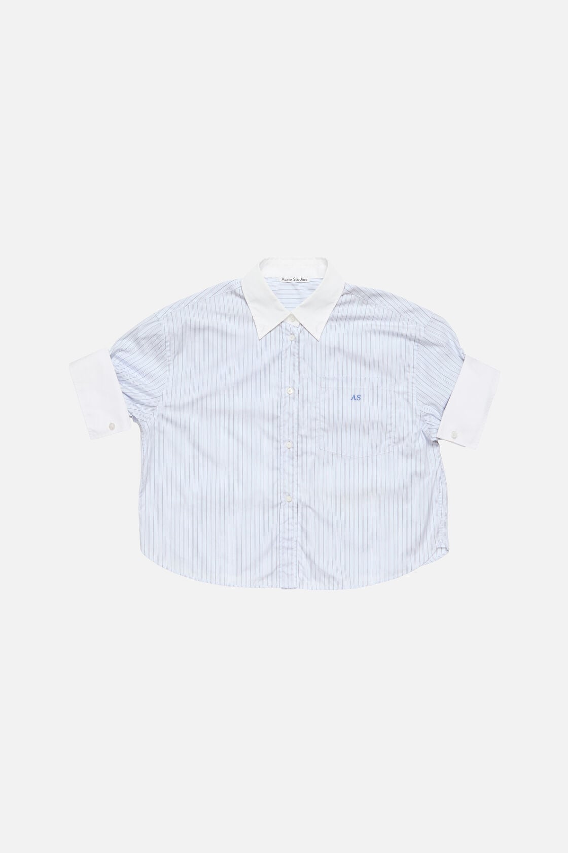 Acne Studios Pinstripe button-up shirt - White/blue