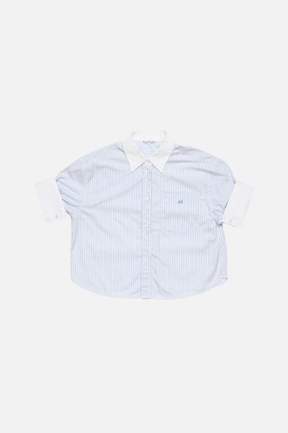 Acne Studios Pinstripe button-up shirt - White/blue