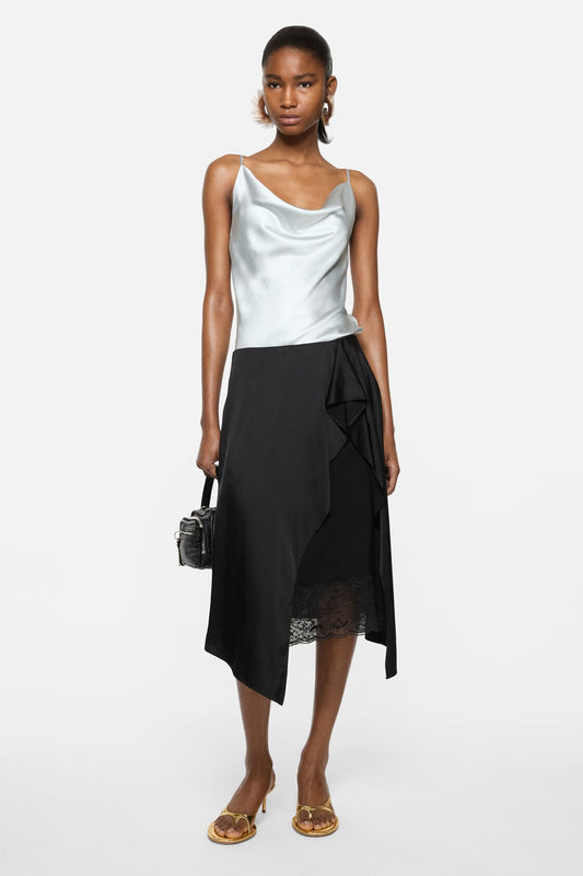 Acne Studios Shiny satin tank top - Ice blue