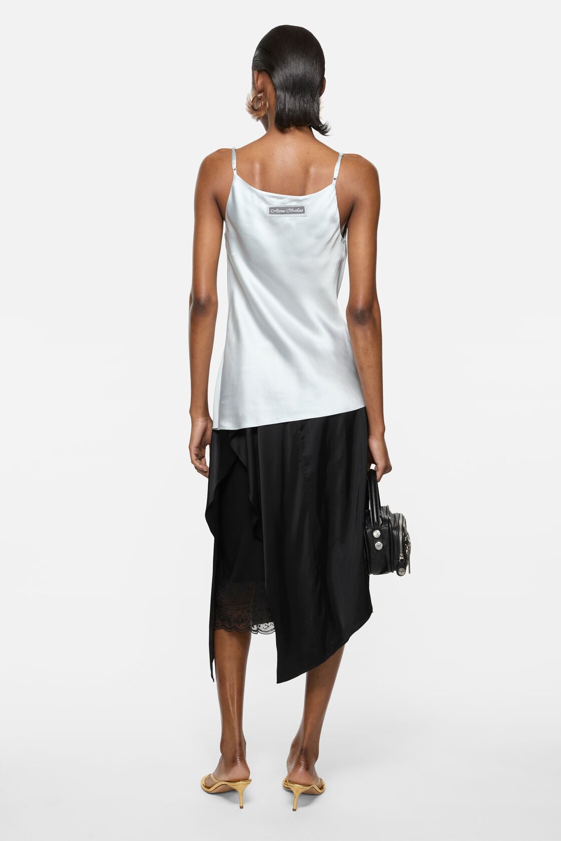 Acne Studios Shiny satin tank top - Ice blue