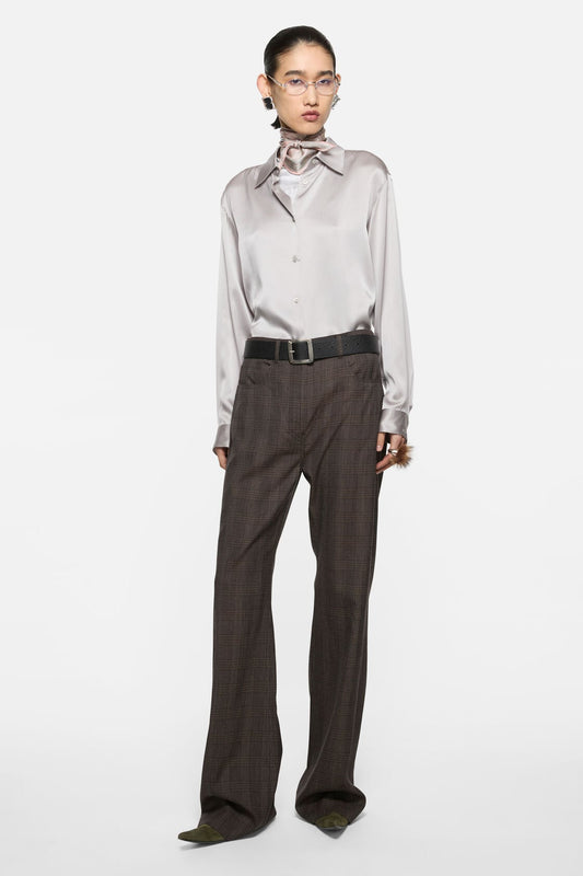 Acne Studios Silk blouse with logo - Light lavender