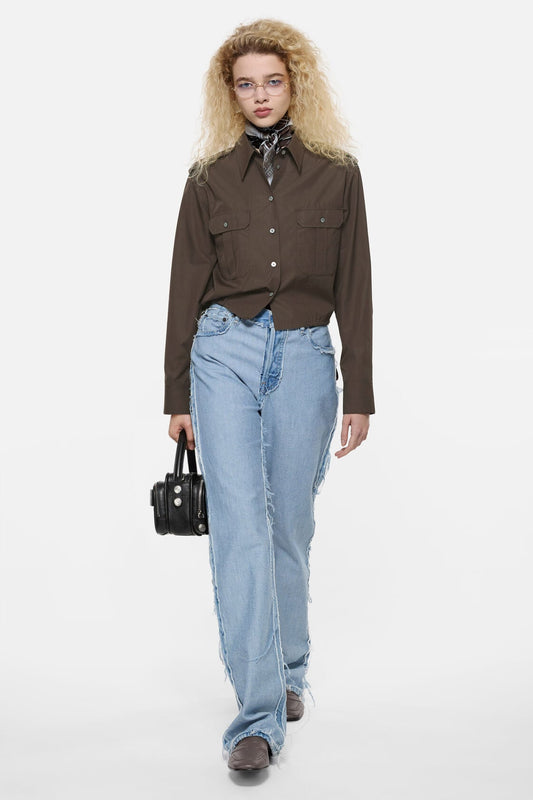 Acne Studios Button-up over shirt - Cacao brown